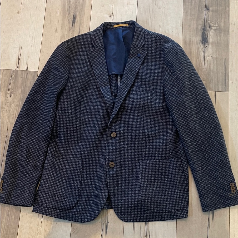 Stones Wool Blue Checkered Blazer s56